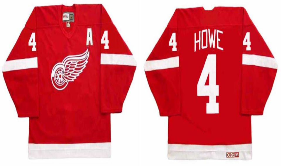 2019 Men Detroit Red Wings 4 Howe Red CCM NHL jerseys1